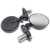 1 Pair Aluminum Alloy Retro Folding Round Handlebar Mirror Universal For Motorcycle Electric Vehicle Black