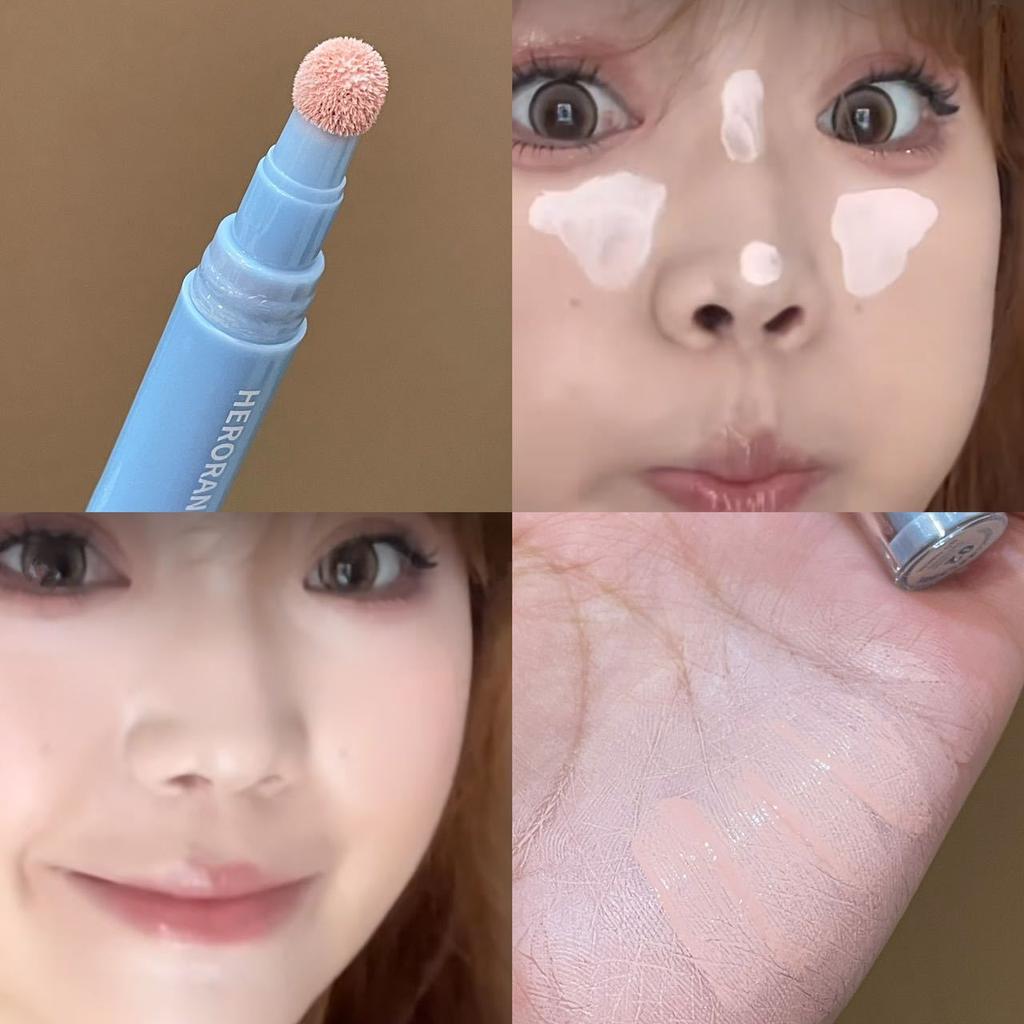 Мягкая плюшевая головка консилера-ручки, маскирующая темные круги, выравнивающая тон кожи, осветляющая, контролирующая жирность кожи, основа для лица, фиксирующая макияж