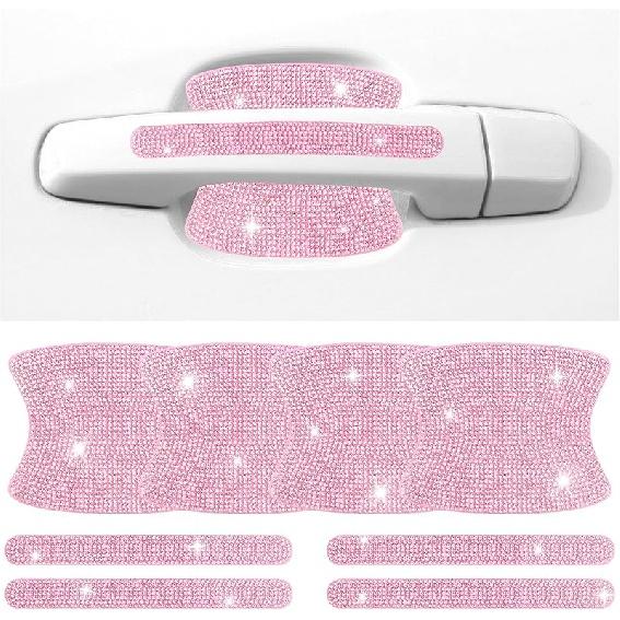 8 шт. Bling комплект защитных ручек автомобильной двери, защита от царапин на дверной ручке автомобиля со стразами для декора автомобиля, крышка ручки автомобиля наклейки для автомобиля Bling Car