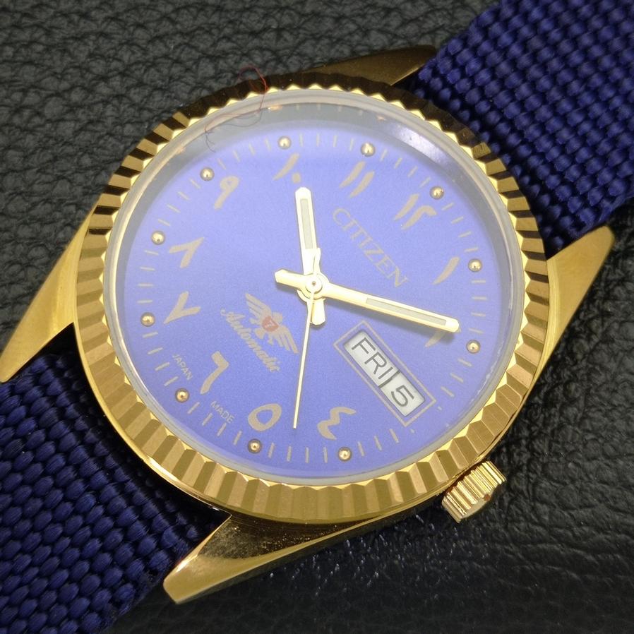 ВОССТАНОВЛЕННЫЕ JAPAN CITIZEN AUTOMATIC 8200 МУЖСКИЕ ЧАСЫ С АРАБСКИМ ЦИФЕРБЛАТОМ СИНЕГО ЦИФЕРБЛАТА a427234-2