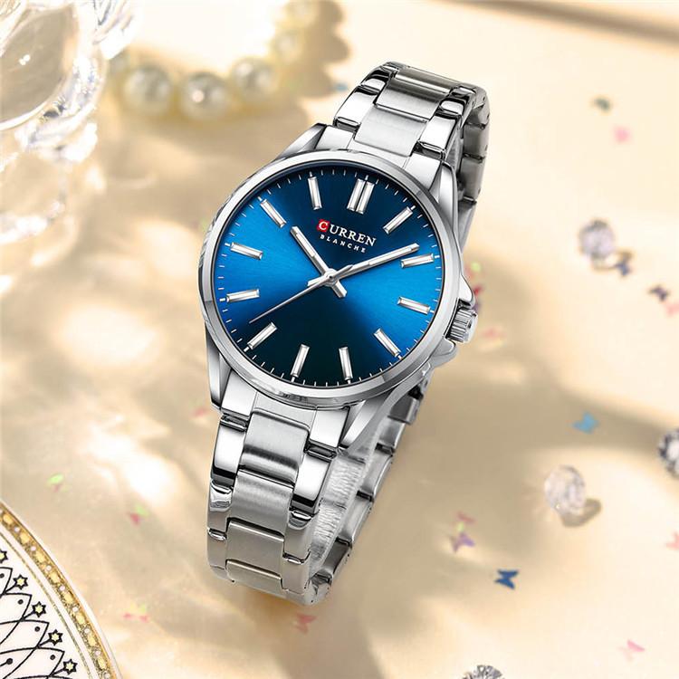 CURREN 9090 Women's Business Waterproof Watch, Personalized Simple Steel Band Watch, Couple's Watch