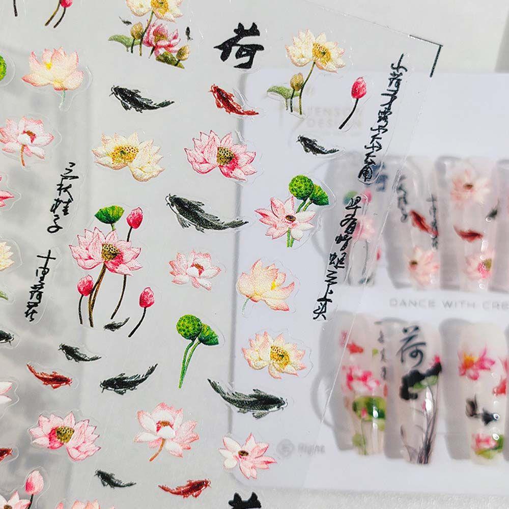 Accessories Chinese Nail Stickers Antiquity Nail Decals Nail Art Decorations Flowers Nail Stickers