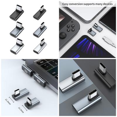Адаптер USB C на USB C, 90 градусов, адаптер USB C «мама» на USB «папа», 40 Гбит/с, синхронизация данных, адаптер для быстрой зарядки 100 Вт для ПК