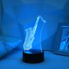 1 шт. 3D креативный ночник с эффектом саксофона, USB сенсорное переключение 7 цветов, украшение для дома, спальни, идеальный подарок.