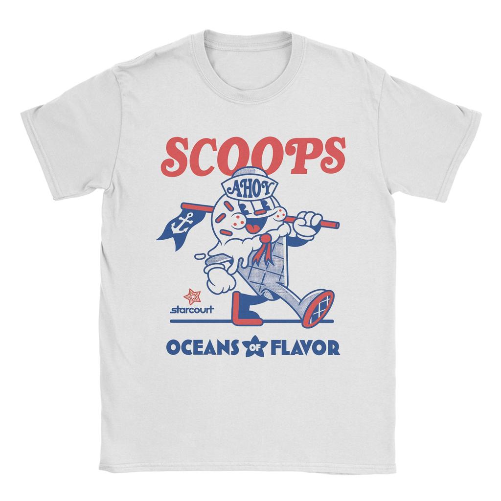 Summer Scoops Ahoy Ice Cream Mascot Hip Hop T Shirts Cotton Tshirt for Couple YK Funny Loose Short Sleeve Clothes