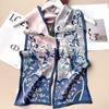 Elegant Temperament Mulberry Silk Silk Scarf Women'S Autumn Style Foreign Style Versatile Flower Double-Layer Double-Sided Silk Scarf Streamer