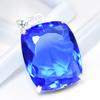 Top Quality 86.5 Ct CERTIFIED Blue Tanzanite 925 Sterling Silver Cushion Pendant MY-PD-123-NS