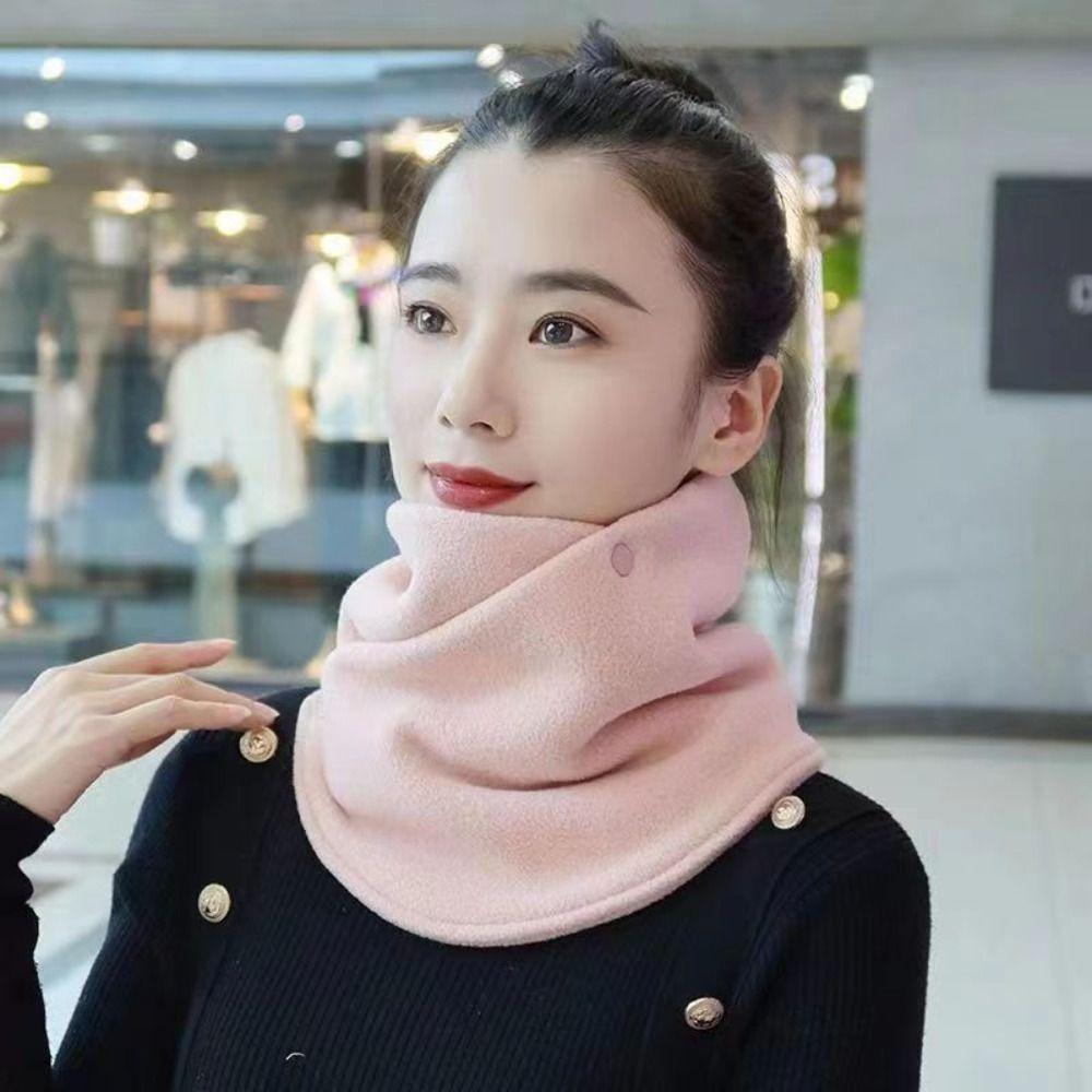 Multifunctional Fleece Neck Scarf Solid Color Plush Neck Cover Sweet Plush Neck Protector Winter