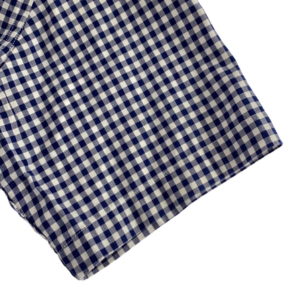 Mr.GENTLEMAN сделано в Японии Рубашка с коротким рукавом, воротником-стойкой и клетчатым узором M Мужская Б/У