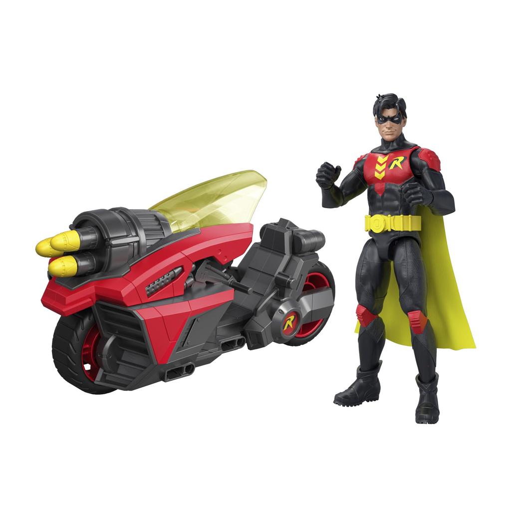 Mattel DC Core Figures Robin Robin Cycle Action Figure Vehicle Set Red JMD51 & (Ages 4+)