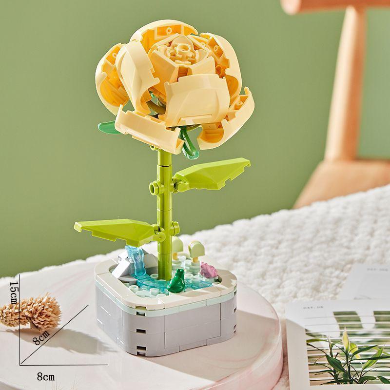 Конструктор Цветы Горшечные растения Подсолнухи Тюльпаны Ароматные цветочные украшения Головоломки Игрушки Праздничные подарки