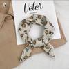 Retro Green Floral Small Silk Scarf - Korean Style Women's Versatile Autumn/Spring Accessory, Thin Square for Neck or Headband