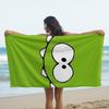 Green Cartoon Face Microfiber Beach Towel Quick Dry Sand Free Oversized Soft Absorbent Bath Towel for Swimming Pool Travel Gym