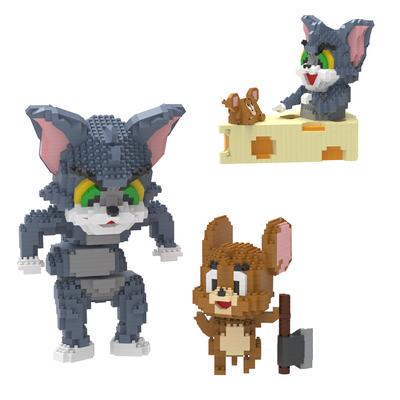Милый Кот Мышь Игра Блоки Игрушки Микро Мини Строительные Блоки Аниме Фигурка Мультяшные Игрушки DIY Сборка Кирпичики Детские Подарки