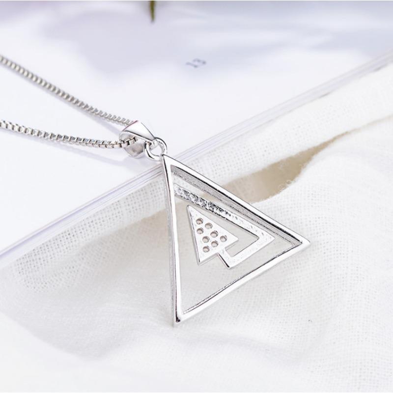 Треугольный геометрический кулон из стерлингового серебра S925 пробы, модные простые ювелирные изделия