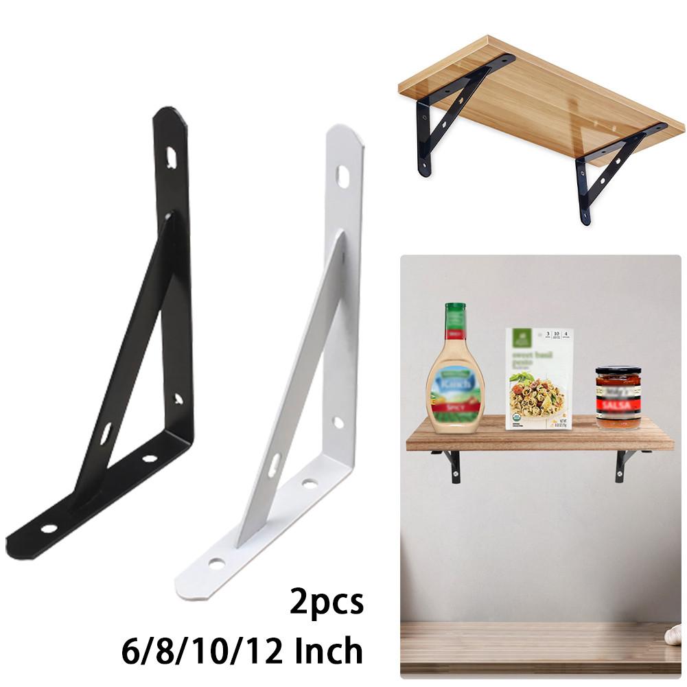 2 Pcs Triangle Shelf Brackets Heavy Duty Shelf Bracket Wall Mounted Support L Shape Corner Brace Shelf Right Angle Bracket