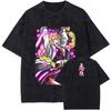 Anime Demon Slayer Tokitou Muichirou Graphic Washed Tee Men Casual Loose Tshirts Manga Cotton T Shirt Harajuku Male T-shirt