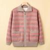 Middle-aged Elderly Autumn and Winter Coat Women's Grandma Fashion Top Fleece Thickened Mother Small Wife Knitted Sweater