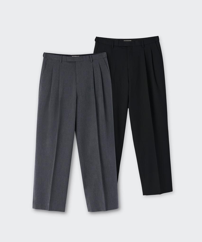 MUSINSA STANDARD Recycled Two-Tuck Wide Hidden Banding Slacks 2-Pack