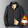 Men's Autumn and Winter Plus Cashmere Cotton-padded Jacket Dad Coat