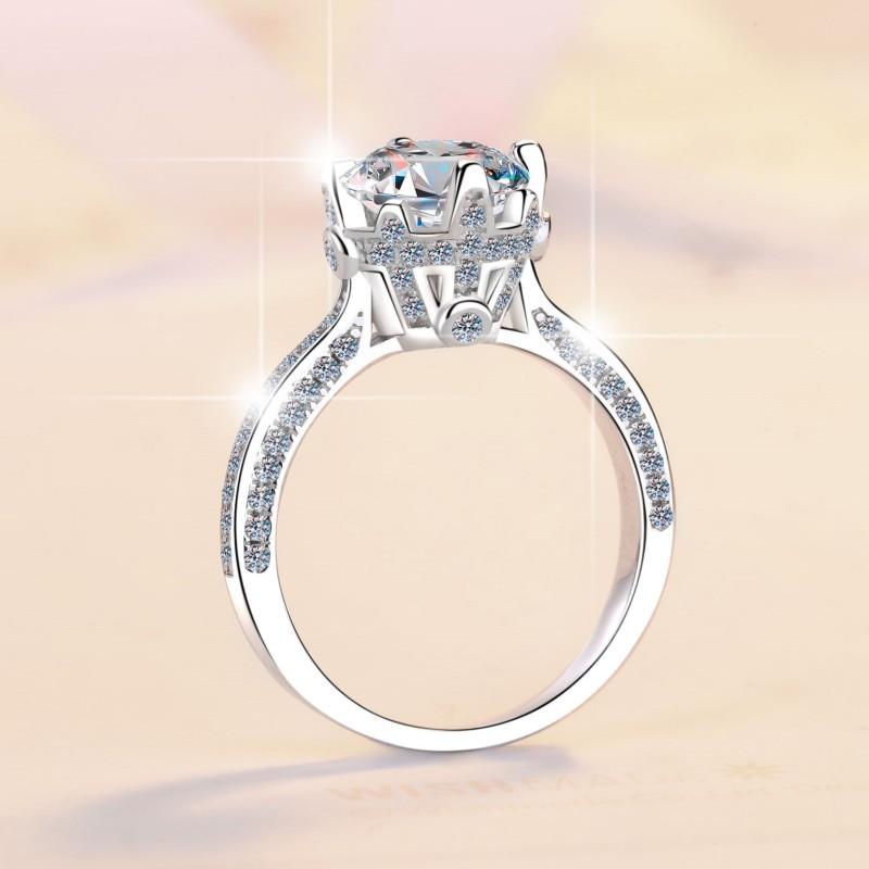 D Color Moissanite Women's Ring S925 Sterling Silver Ring 1/2 Carat Ring Engagement Diamond Ring Wedding Ring Gift for Girlfriend