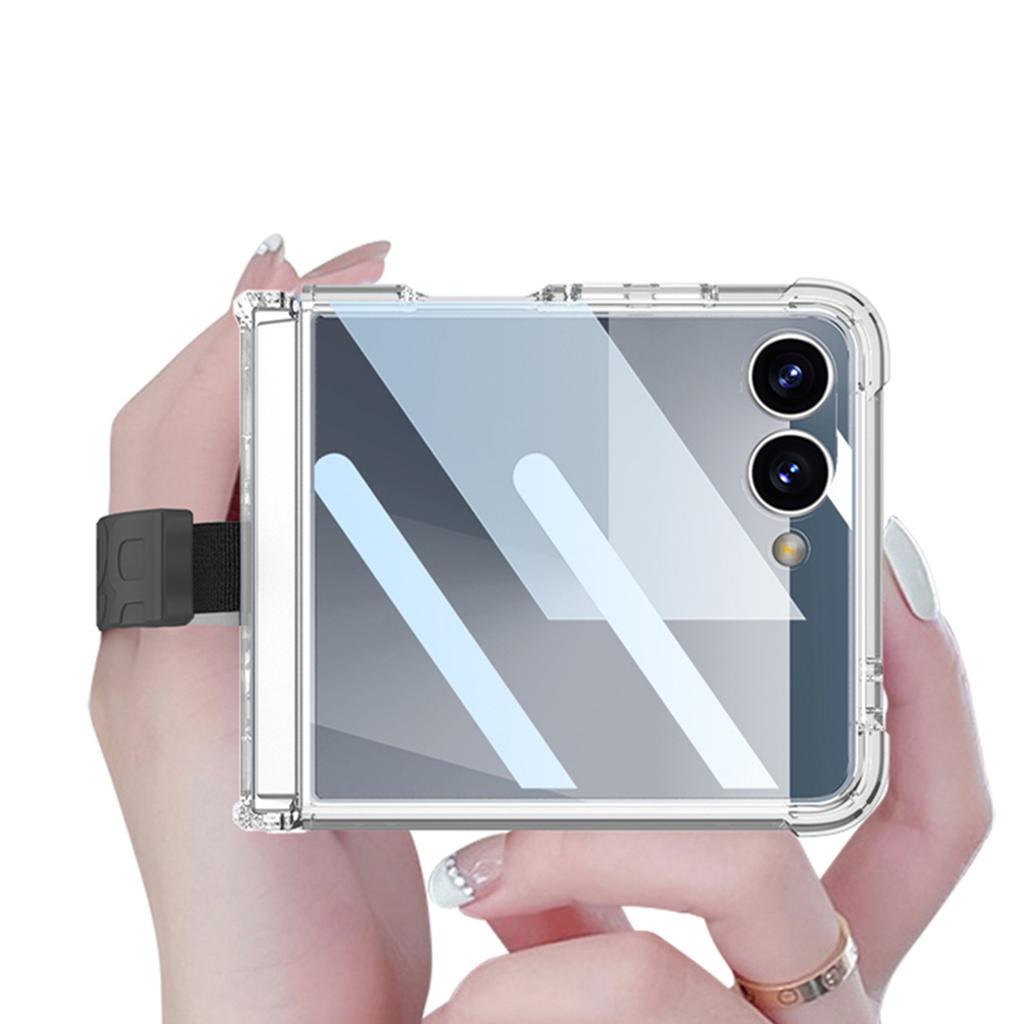 Чехол для мобильного телефона Samsung ZFlip7, складной экран, гальваническое покрытие, Phantom, полностью закрывающий, силиконовый браслет-оболочка, пленка, защитный чехол, жесткий чехол