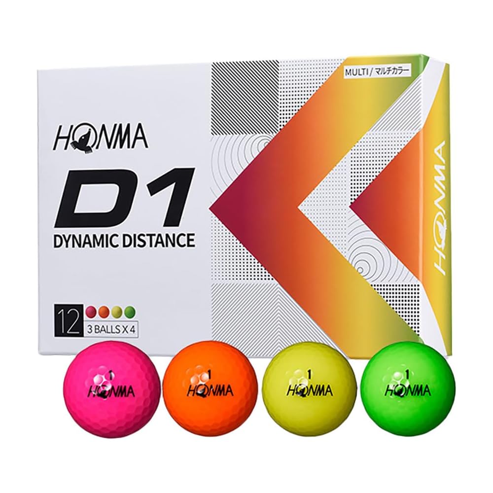 Мячи для гольфа Honma BT2201 Soft Ionomer Distance, набор 12 шт., разноцветные