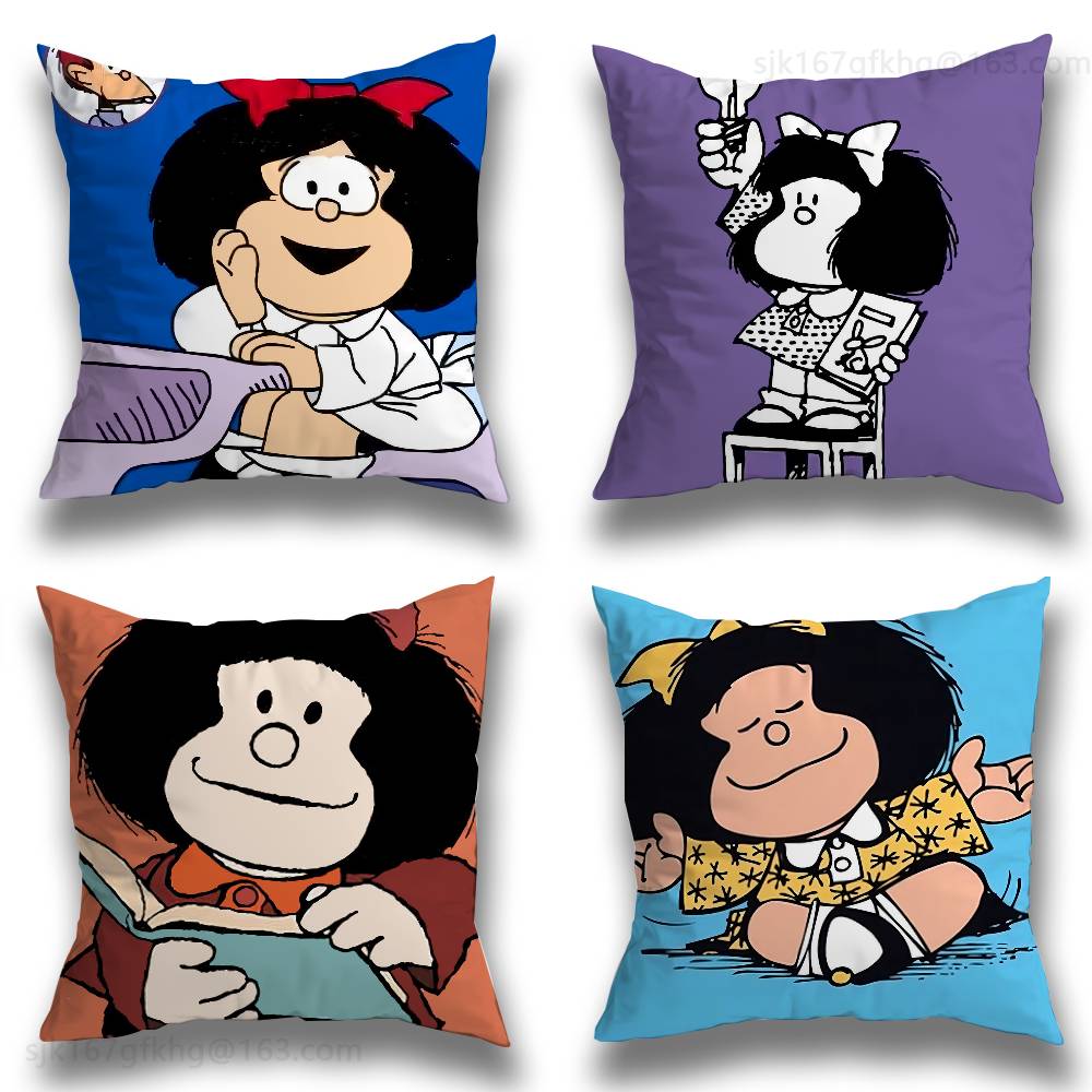 Cute M-Mafalda Pillow Case Pillow Case Living Room Sofa Cushion Cover Suitable For Home Bedroom Room Decoration