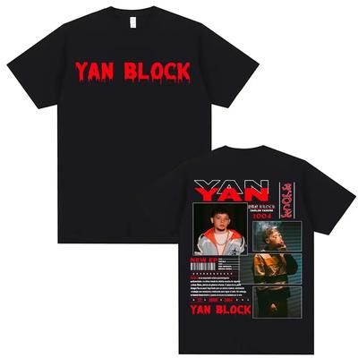 Рэпер Yan Block Carlos Yandre Тур 2025 Мерч Футболка Мужская Женская Мода Хип-Хоп Поп-Музыка Футболки Оверсайз Футболка Уличная Одежда