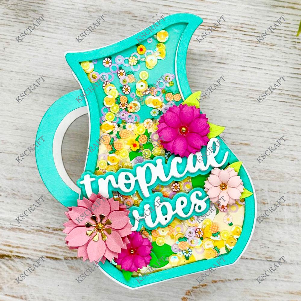 KSCRAFT Кувшин для лимонада Мини-альбом Вырубные штампы Трафареты для скрапбукинга своими руками Декоративное тиснение Бумажные открытки своими руками