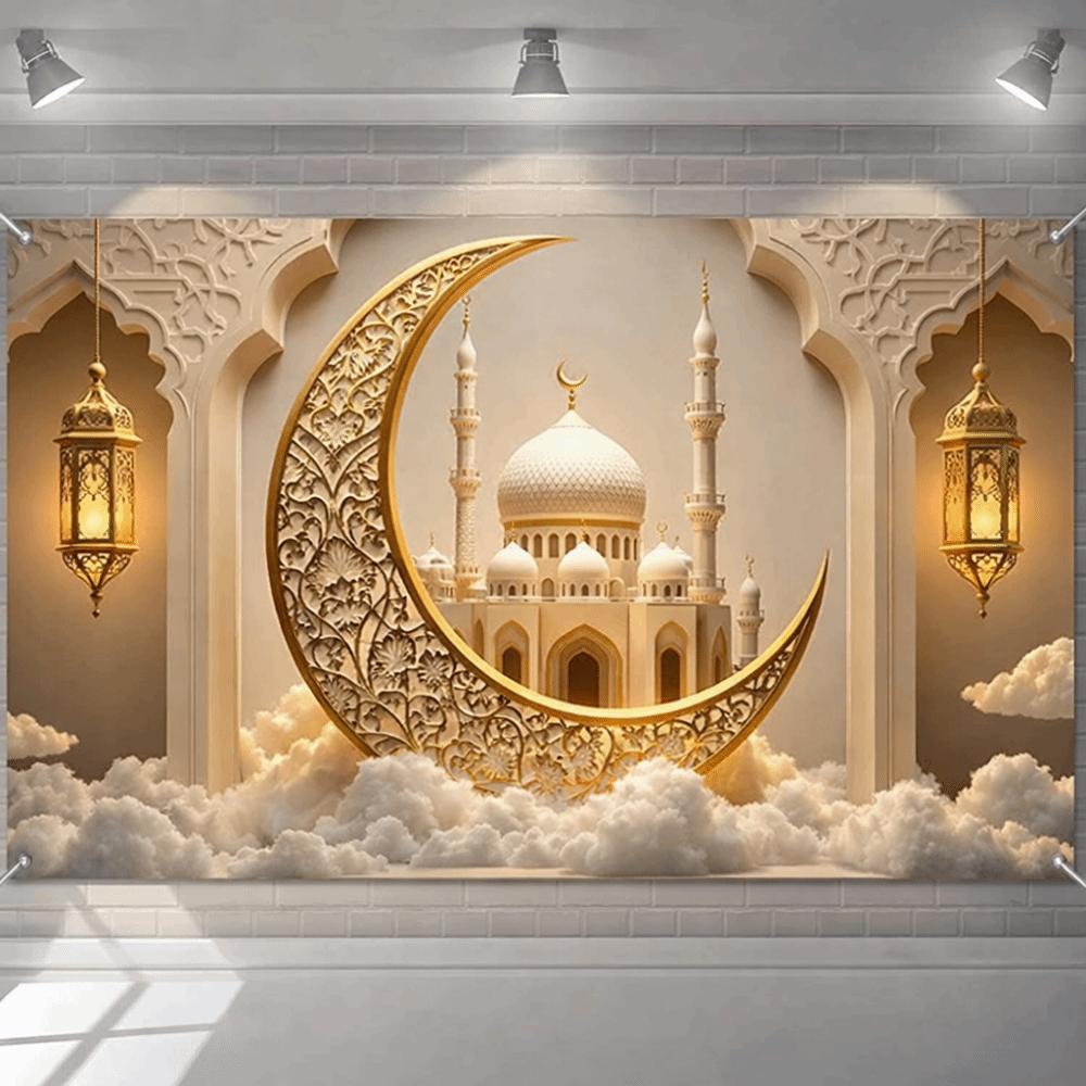 Elegant Design Ramadhan Mural Banner Durable Material Festive Home Decor  Eid Celebrations
