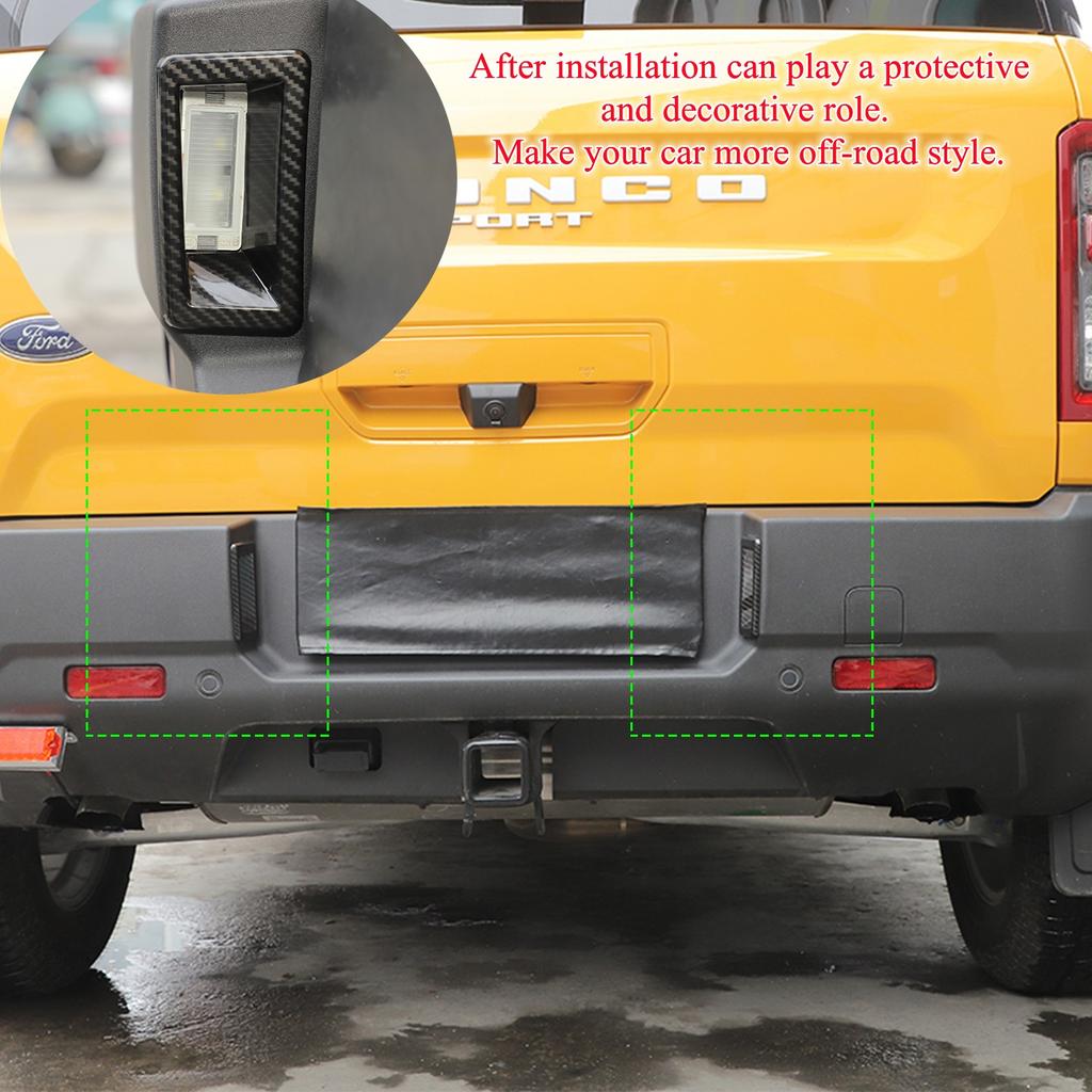 Автомобильная задняя дверь, задний номерной знак, лампа, декоративная крышка, наклейки для Ford Bronco Sport 2022 2023, внешний вид