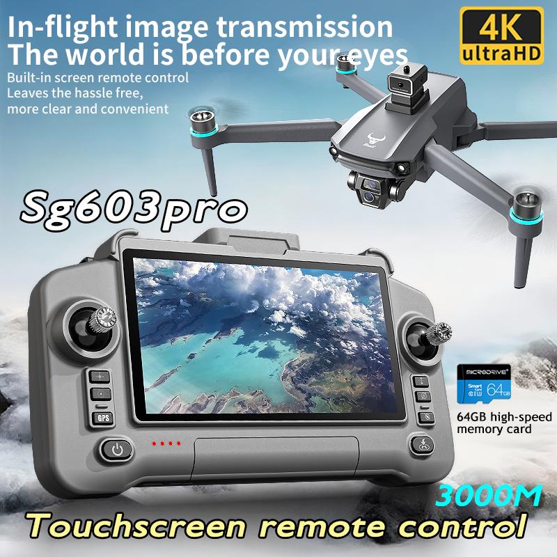 Дрон SG603 Pro GPS 8K Двойная HD-камера Аэросъемка 5G WIFI Складные дроны Бесколлекторный 360° Инфракрасное интеллектуальное избегание препятствий Сенсорный экран RC БПЛА
