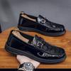 Весенние дышащие повседневные кожаные туфли мужские британские однопедальные универсальные туфли Doudou с мягкой подошвой повседневные нескользящие низкие мужские туфли прилив