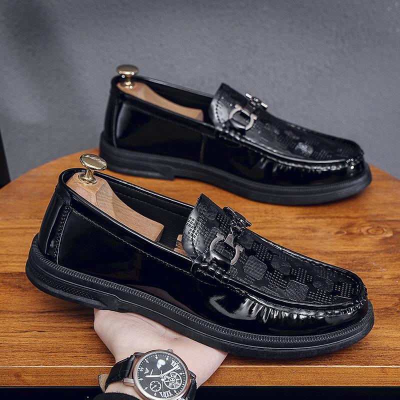 Весенние дышащие повседневные кожаные туфли мужские британские однопедальные универсальные туфли Doudou с мягкой подошвой повседневные нескользящие низкие мужские туфли прилив