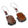 Natural Mookaite, Garnet Gemstone 925 Sterling Silver Earring 2.44" N9l21