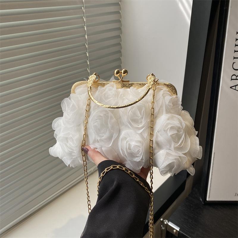 Летняя новая красивая сумка для ужина с цветами, легкая, роскошная, милая, однотонная, с высоким чувством, портативная, на плечо, сумка-мессенджер женская