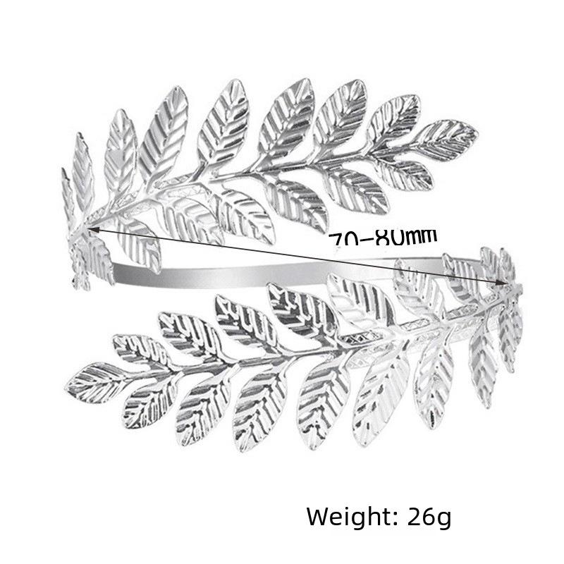 Stylish Leaf Roman Bridal Arm Bracelet: Adjustable Metal Jewelry & Curtain Buckle