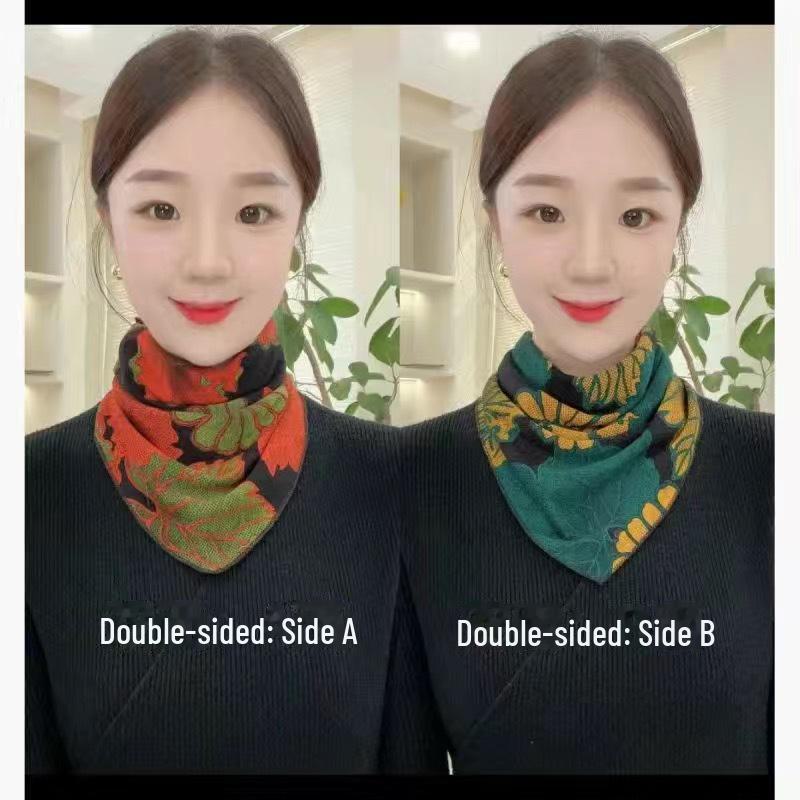 Reversible Double-Layer Triangle Scarf - Stylish and Warm for Spring, Autumn, and Winter