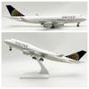 30CM United Airlines Airplane B747 1:240 Scale Miniature Plane Aviation Model With Stand & Wheels Souvenirs Aircraft Gifts