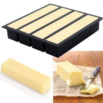 Силиконовый лоток для льда с 4 отделениями, пищевой, легко вынимаемый, без BPA, летний холодильник, длинная ледяная полоска, пресс-форма для масла, кухонные принадлежности