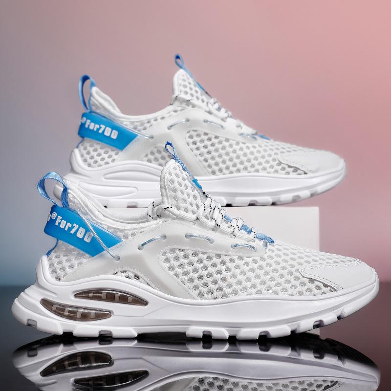 2025 Summer New Large Mesh Hollow Dad Shoes Mesh Breathable Sports Shoes Men's Lightweight and Comfortable Running Shoes