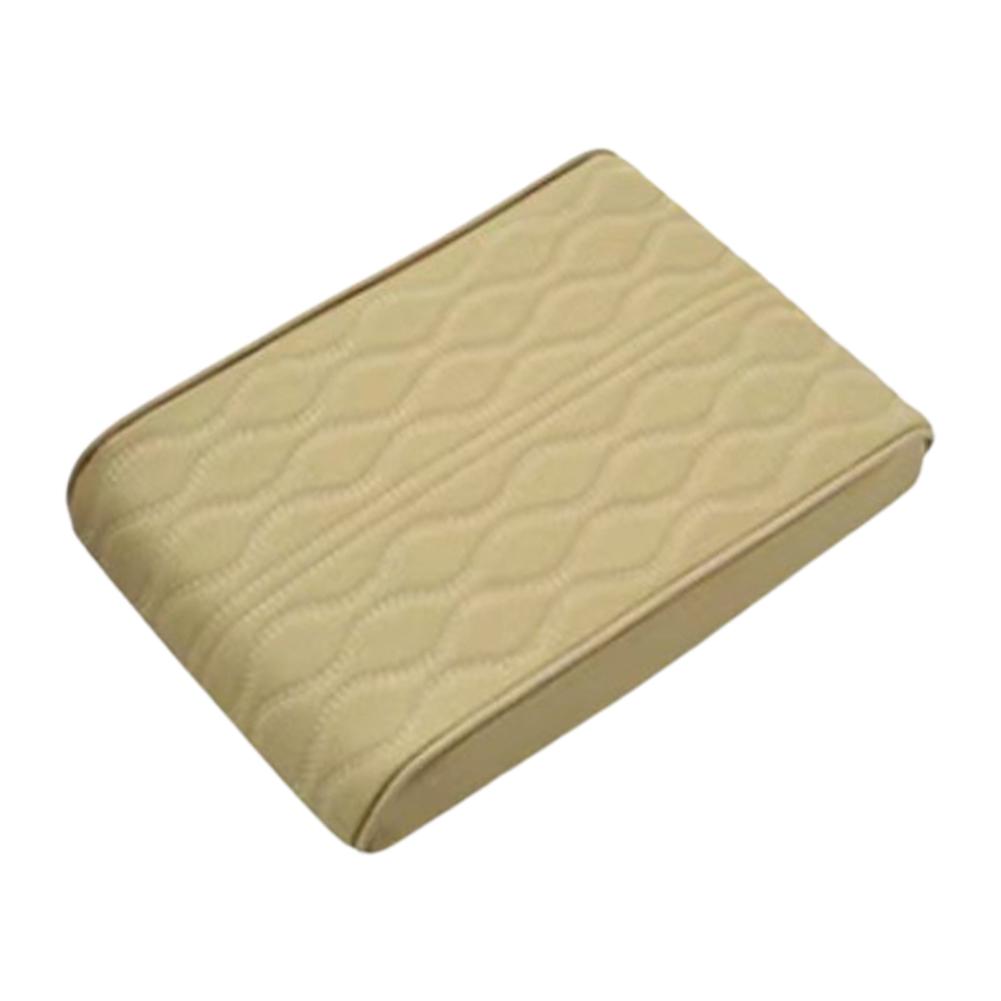 Wave Embroider PU Leather Car Armrest Mat Center Console Arm Rest Protection Cushion Auto Armrests Storage Box Cover Pad