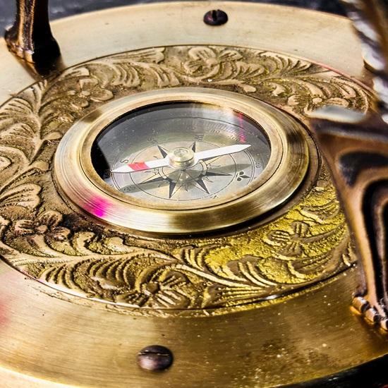 Латунный армилляр 45,72 см с рабочим компасом, латунная армиллярная сфера Льва, астролябия, морская настольная армиллярная сфера, глобус