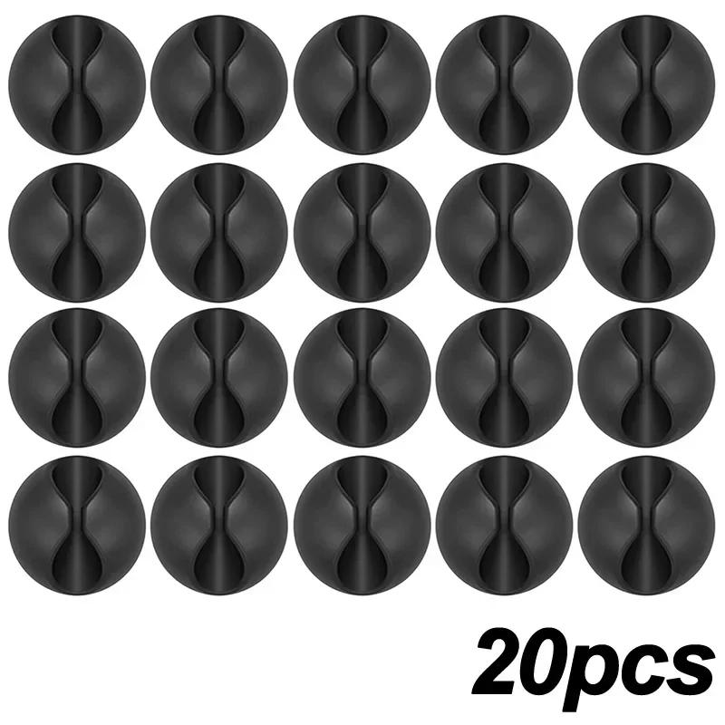 6/50PcsMini Cord Holder USB Charging Cable Clips Reusable Desk Tidy Organiser Wire Cord Holder Protectors In Home Office Car