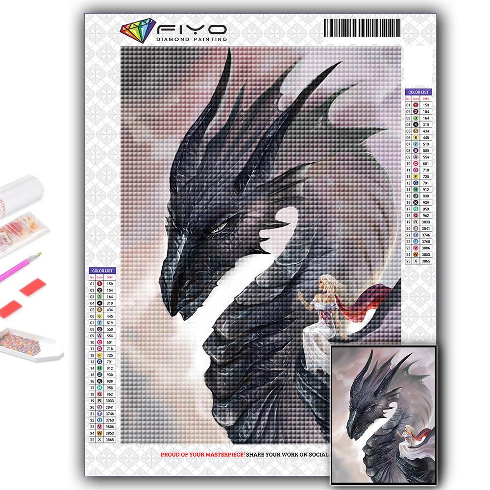 DIY 5D алмазная живопись Дракон и красота комплект для вышивки крестом полная дрель вышивка мозаика художественная картина стразы подарок