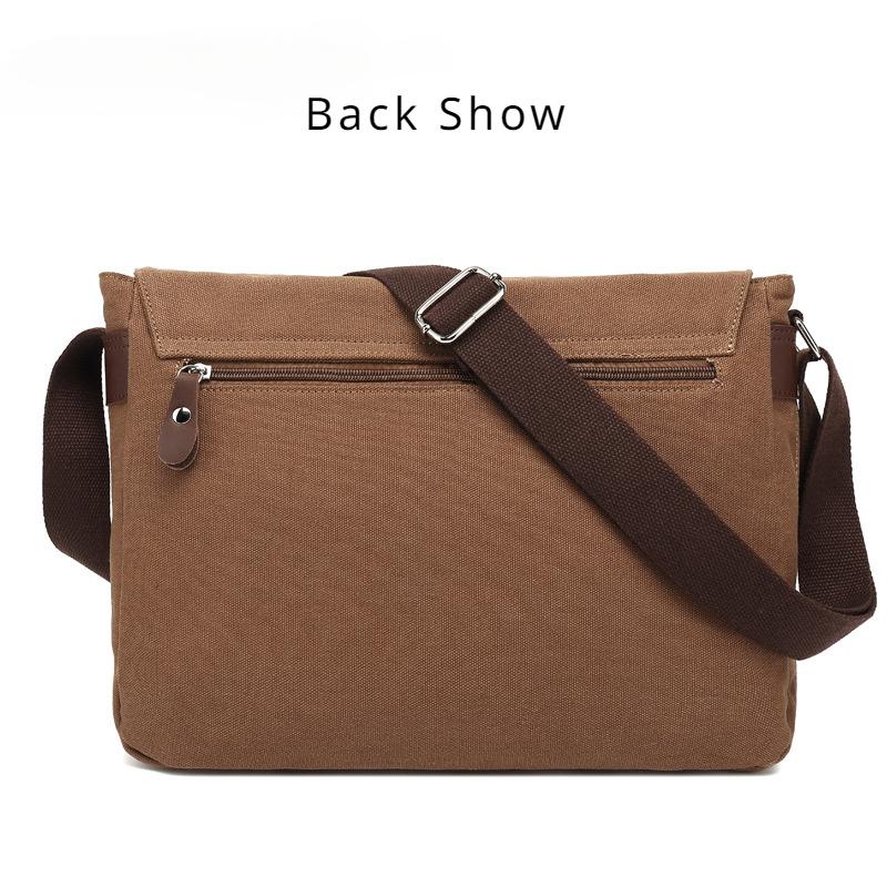 Fashion 16A Washing Canvas Shoulder Bag Retro Casual Messenger Bag Student Rucksack Crossbody Handbags for Men and Female Valentine's Day Gift