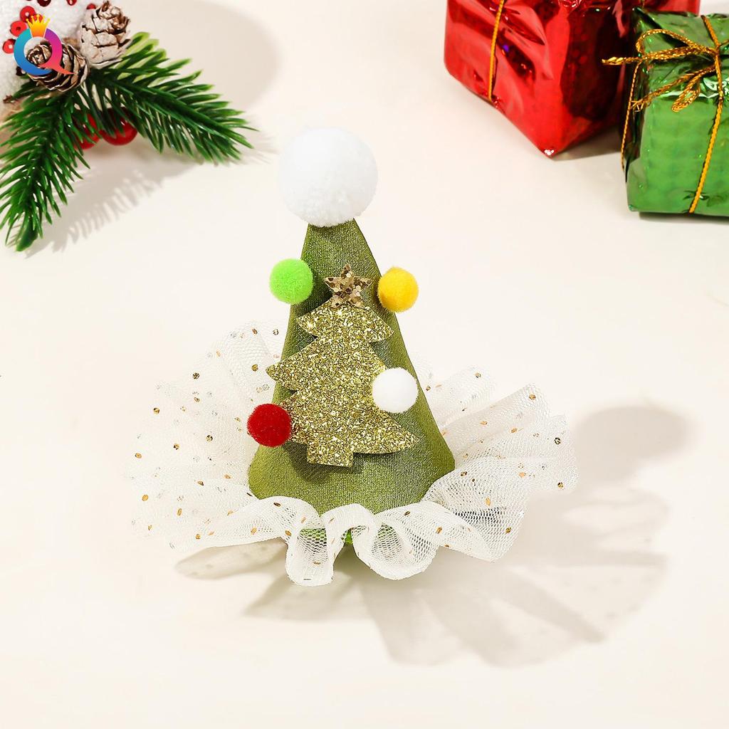 Ярко-красная рождественская заколка для волос в виде банта с оленем - Милая женская заколка-уточка