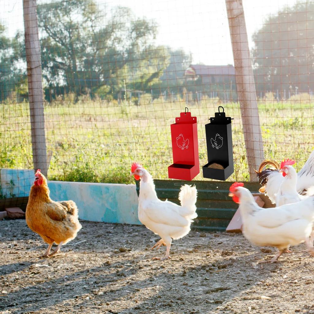 2 Pcs Hangable Chicken Feeder Oyster Shell Hen Feeder Large Capacity farm Poultry Food Grain Dispenser feeding watering supplies
