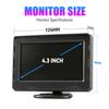 KTYDKP HD Car Monitor 4.3 Inch Screen for Rear View Reverse Camera TFT LCD Display HD Digital Color Car Monitor PAL/NTSC/AUTO